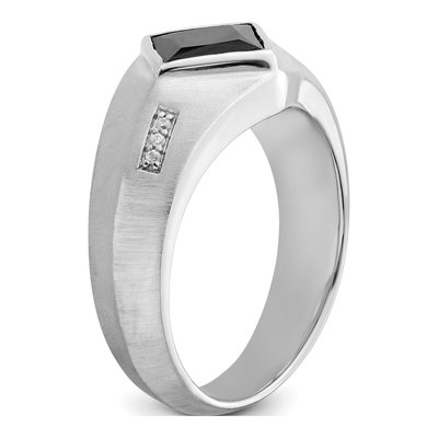 IB Goodman 14k White Gold Onyx & Diamond Men's Ring – view 7