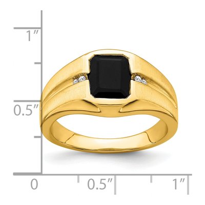 IB Goodman 14K Yellow Gold Onyx & Diamond Men's Ring – view 3