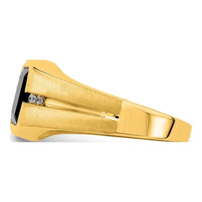 IB Goodman 14K Yellow Gold Onyx & Diamond Men's Ring – view 4