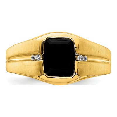 IB Goodman 14K Yellow Gold Onyx & Diamond Men's Ring – view 5