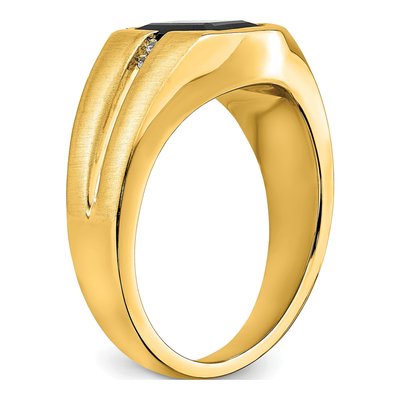 IB Goodman 14K Yellow Gold Onyx & Diamond Men's Ring – view 7