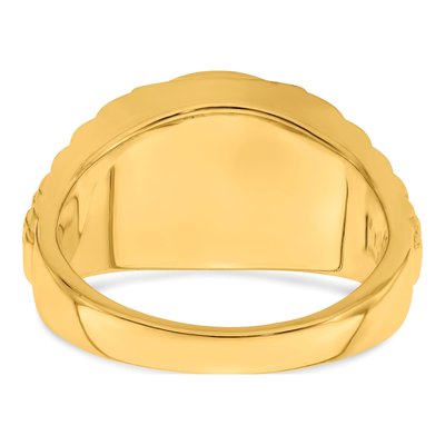 Men's 14K Yellow Gold 1/5 ct tw Onyx & Diamond Round Cabochon Halo Ring – view 7