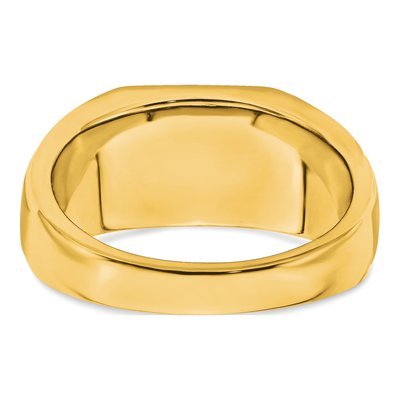 Men's 14K Yellow Gold 1/15 ct tw Lab-Created Sapphire & Diamond Barrel Ring – view 7