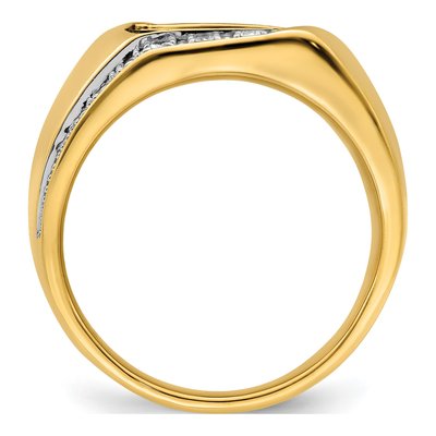 Men's 14K Yellow Gold 1/8 ct tw Onyx & Diamond Cushion Ring – view 2