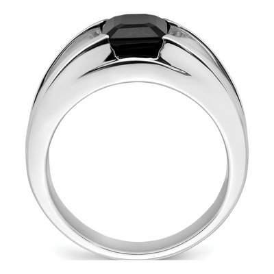 Men's 14K White Gold 1/10 ct tw Onyx & Diamond Ring – view 3