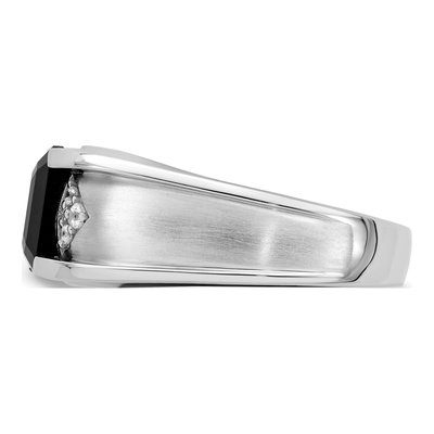 Men's 14K White Gold 1/10 ct tw Onyx & Diamond Ring – view 5