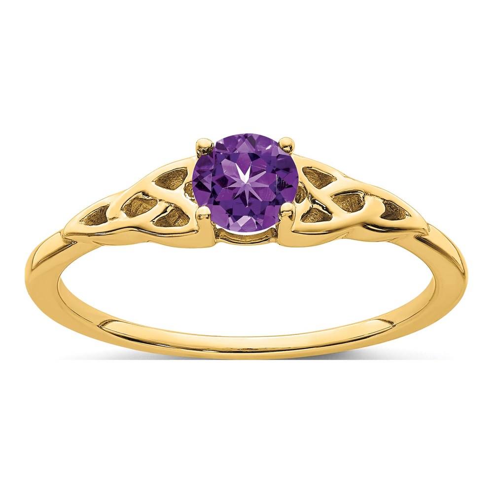 10K Yellow Gold Amethyst Celtic Knot Ring