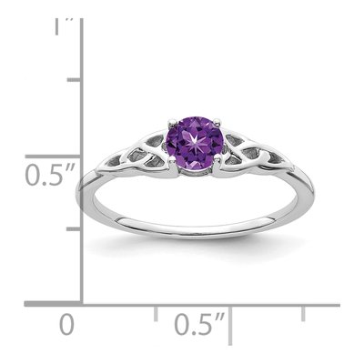 14K White Gold Amethyst Celtic Knot Ring – view 2