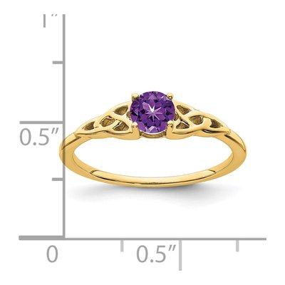 14K Yellow Gold Amethyst Celtic Knot Ring – view 2