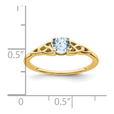 10K Yellow Gold Aquamarine Celtic Knot Ring – view 2