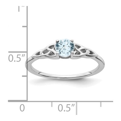 14K White Gold Aquamarine Celtic Knot Ring – view 2