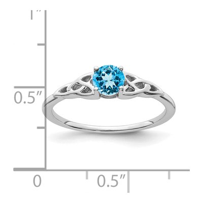 14K White Gold Sky Blue Topaz Celtic Knot Ring – view 2