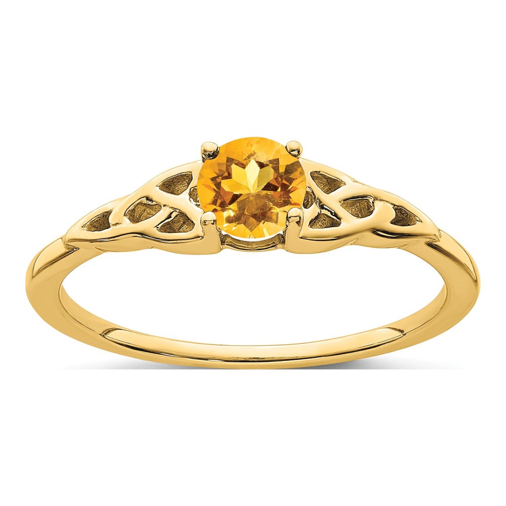 10K Yellow Gold Citrine Celtic Knot Ring