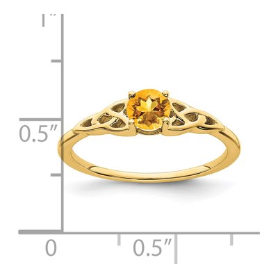 14K Yellow Gold Citrine Celtic Knot Ring – view 2