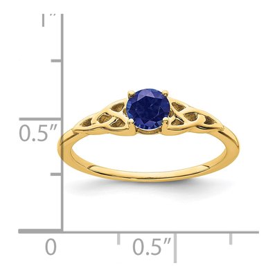 14K Yellow Gold Lab-Created Sapphire Celtic Knot Ring – view 2