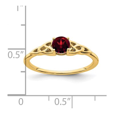 10K Yellow Gold Garnet Celtic Knot Birthstone Ring – view 3