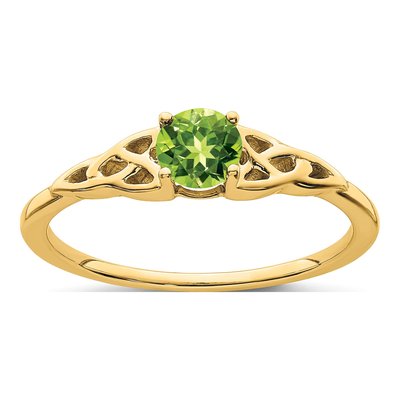 10K Yellow Gold Peridot Celtic Knot Ring
