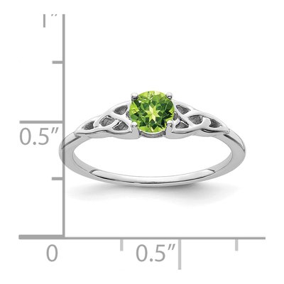 14K White Gold Peridot Celtic Knot Ring – view 2