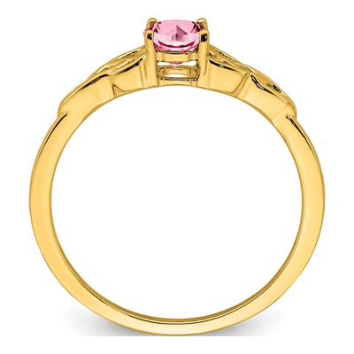 10K Yellow Gold Pink Tourmaline Celtic Knot Ring – view 3