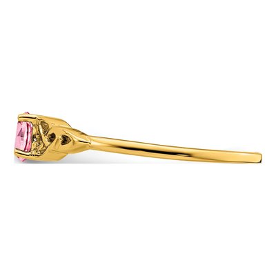10K Yellow Gold Pink Tourmaline Celtic Knot Ring – view 6