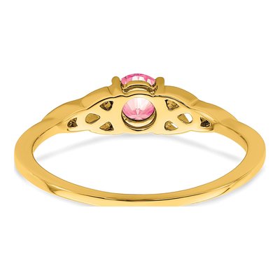 10K Yellow Gold Pink Tourmaline Celtic Knot Ring – view 8