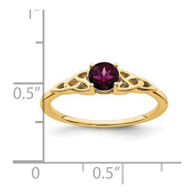 10K Yellow Gold Rhodolite Garnet Celtic Knot Ring – view 3