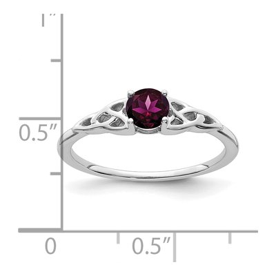 14K White Gold Rhodolite Garnet Celtic Knot Ring – view 2