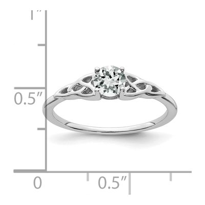 14K White Gold White Topaz Celtic Knot Ring – view 2