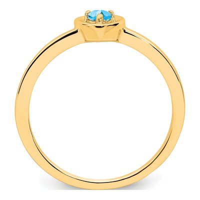 14K Yellow Gold Amethyst Heart Ring – view 2