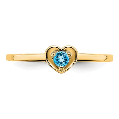 14K Yellow Gold Amethyst Heart Ring – view 6