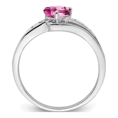 Sterling Silver Diamond Heart Ring – view 3