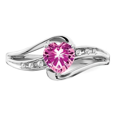 Sterling Silver Diamond Heart Ring – view 5