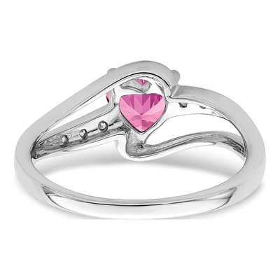 Sterling Silver Diamond Heart Ring – view 6