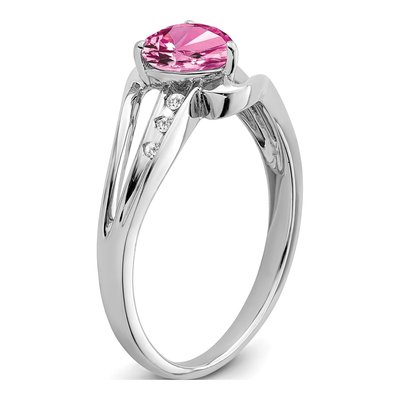 Sterling Silver Diamond Heart Ring – view 7
