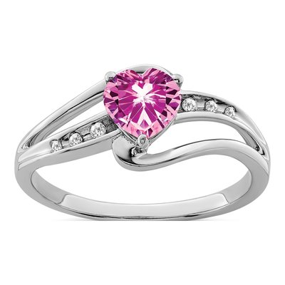 Sterling Silver Diamond Heart Ring