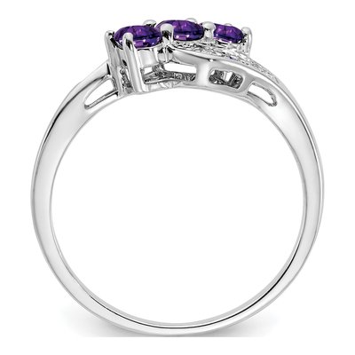 Sterling Silver Amethyst & Diamond Ring – view 3
