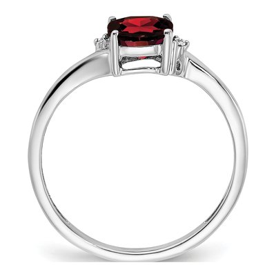 Sterling Silver Amethyst & Diamond Cushion Ring – view 3