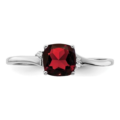 Sterling Silver Amethyst & Diamond Cushion Ring – view 7
