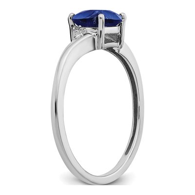 Sterling Silver Lab-Created Sapphire & Diamond Ring – view 3