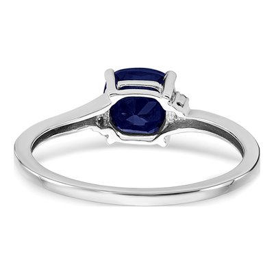 Sterling Silver Lab-Created Sapphire & Diamond Ring – view 4