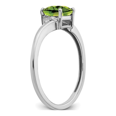 Sterling Silver Peridot & Diamond Ring – view 3