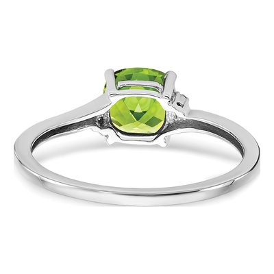 Sterling Silver Peridot & Diamond Ring – view 4