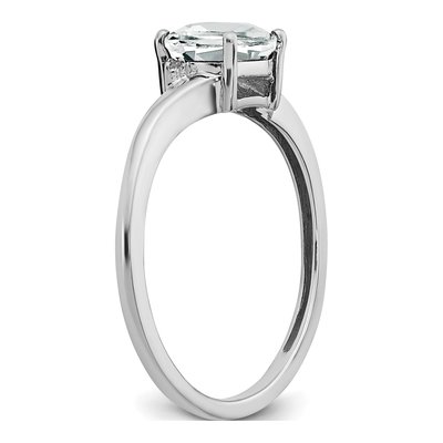 Sterling Silver Opal & Diamond Ring – view 2