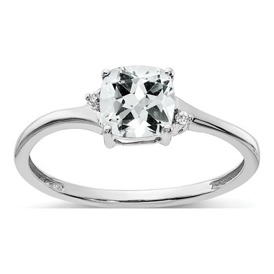 Sterling Silver Opal & Diamond Ring