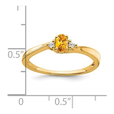 14K Yellow Gold Citrine & Diamond Birthstone Ring – view 2
