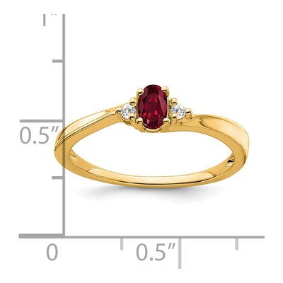 14K Yellow Gold Lab-Created Ruby & Diamond July Ring – view 2
