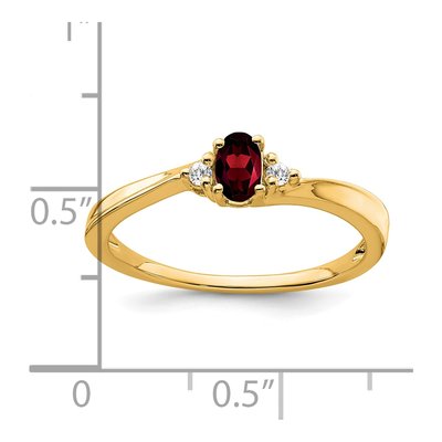14K Yellow Gold Garnet & Diamond January Ring – view 2