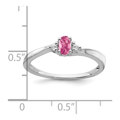 14K White Gold Pink Tourmaline & Diamond Ring – view 2