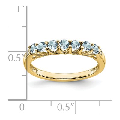 10K Yellow Gold Aquamarine & Diamond 7-Stone Ring – view 3