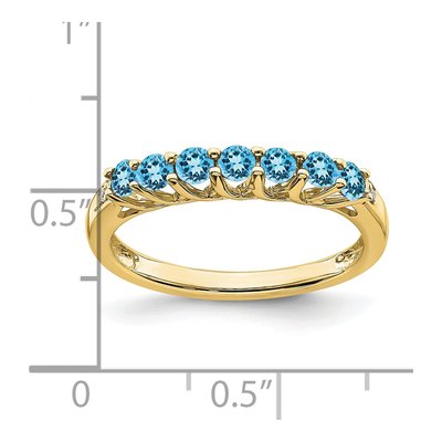 10K Yellow Gold Swiss Blue Topaz & Diamond 7-Stone Ring – view 3